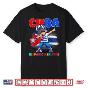 Hispanic Heritage Month Cuban Flag Cuba Dabbing Shirt