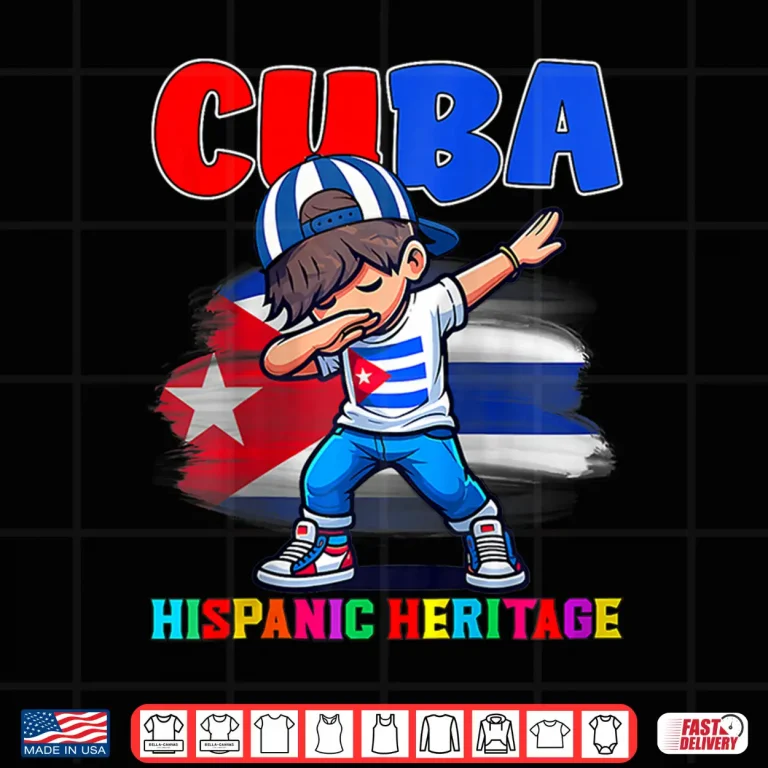Design Hispanic Heritage Month Cuban Flag Cuba Dabbing Shirt 1