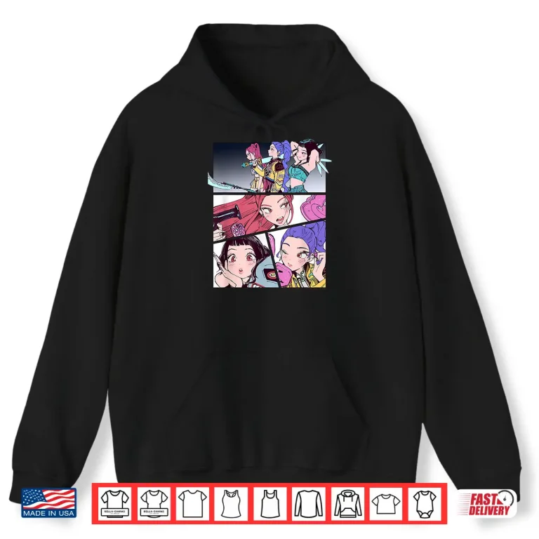 Hoodie Huntrix Manhwa Panels Poster Halloween Shirt 1
