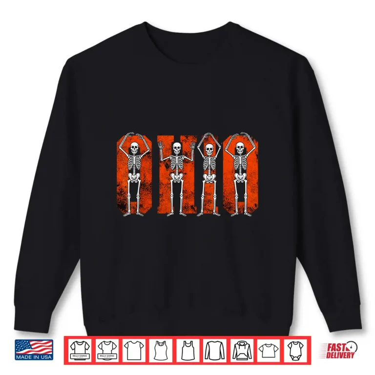 Sweatshirt O H I O State Funny Skeletons Ohio Halloween Team Shirt 1
