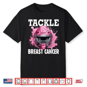 Tackle Football Breast Cancer Awareness Pink Ribbon Shirt