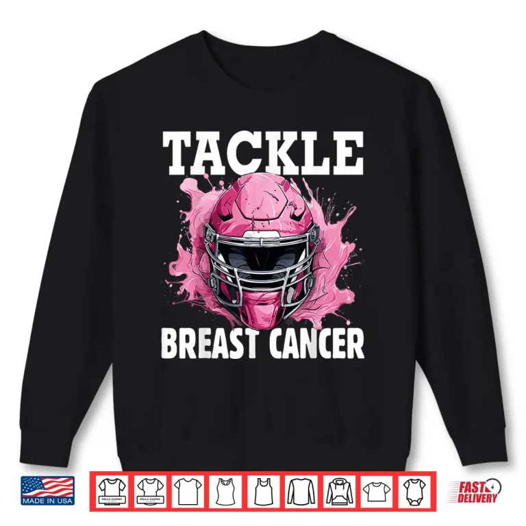 Sweatshirt Tackle Football Breast Cancer Awareness Pink Ribbon Shirt 1