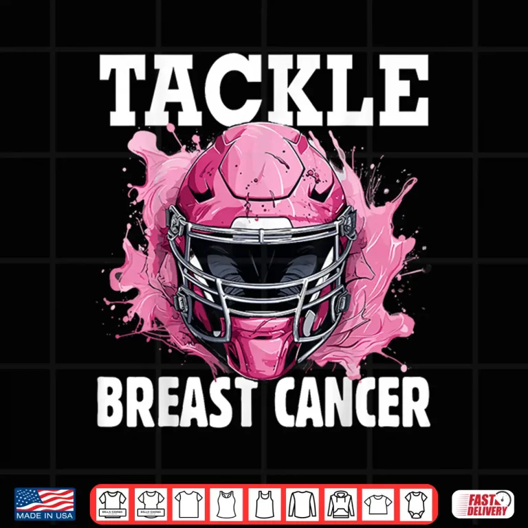 Design Tackle Football Breast Cancer Awareness Pink Ribbon Shirt 1