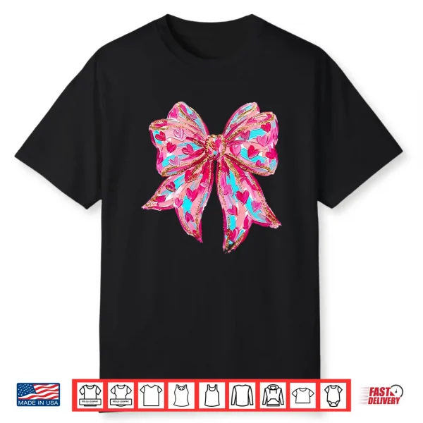 Coquette Bow Valentine’S Day Girl Woman Cute Heart Love Gift Long Sleeve Shirt