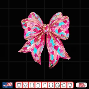 Design Coquette Bow ValentineS Day Girl Woman Cute Heart Love Gift Long Sleeve Shirt