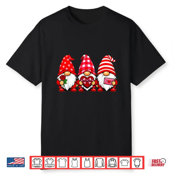 Gnomes Love Valentine’S Day Buffalo Leopard Heart Women Men Shirt