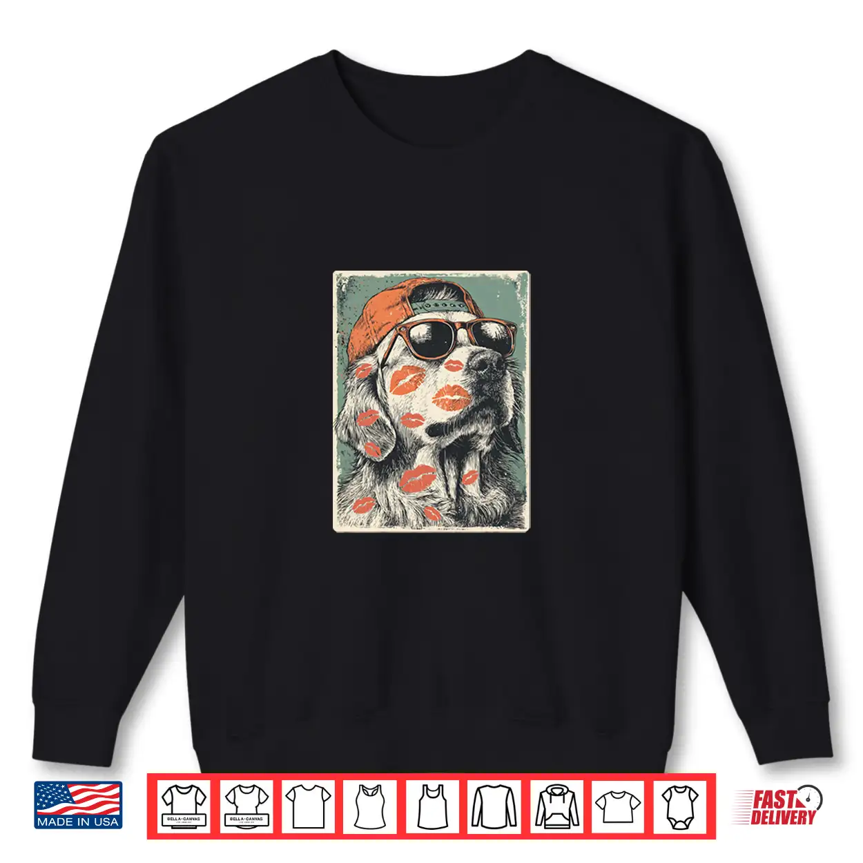 Golden Retriever Dog With Sunglasses Kisses Valentine’S Day Shirt Golden Retriever Dog With Sunglasses Kisses Valentine’S Day Shirt