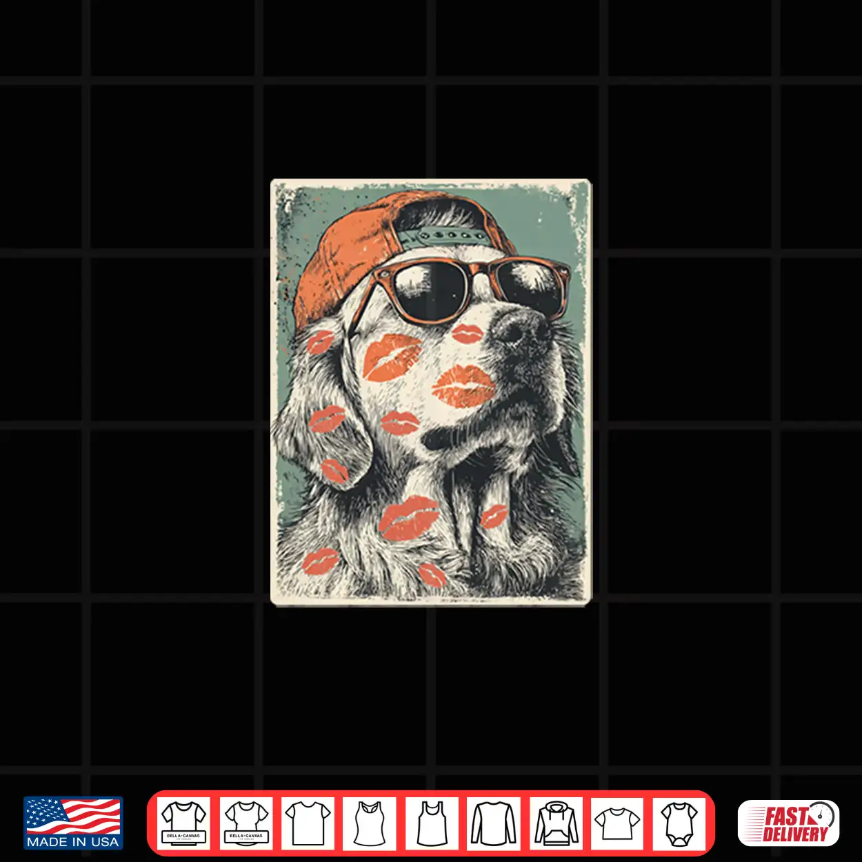 Golden Retriever Dog With Sunglasses Kisses Valentine’S Day Shirt Golden Retriever Dog With Sunglasses Kisses Valentine’S Day Shirt