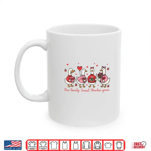Mug Goose Valentine Social Worker ValentineS Day Therapist Shirt