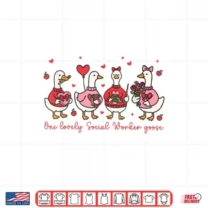 Goose Valentine Social Worker Valentine'S Day Therapist Shirt 4 Design Goose Valentine Social Worker ValentineS Day Therapist Shirt