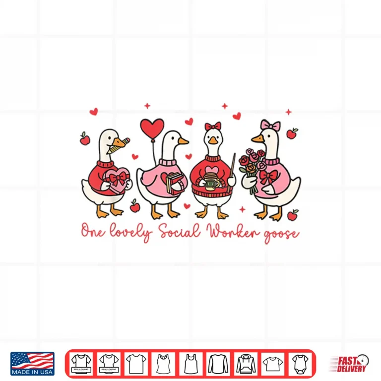 Design Goose Valentine Social Worker ValentineS Day Therapist Shirt