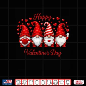 Design Happy ValentineS Day Gnome With Heart Cute Gnome Valentine Shirt