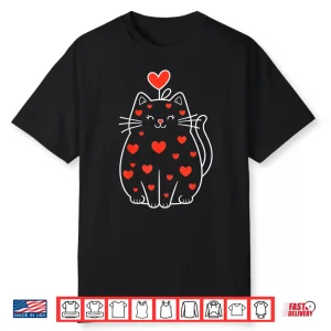 Heart Cat Valentine’S Day Shirt