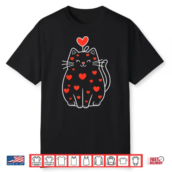 Heart Cat Valentine’S Day Shirt