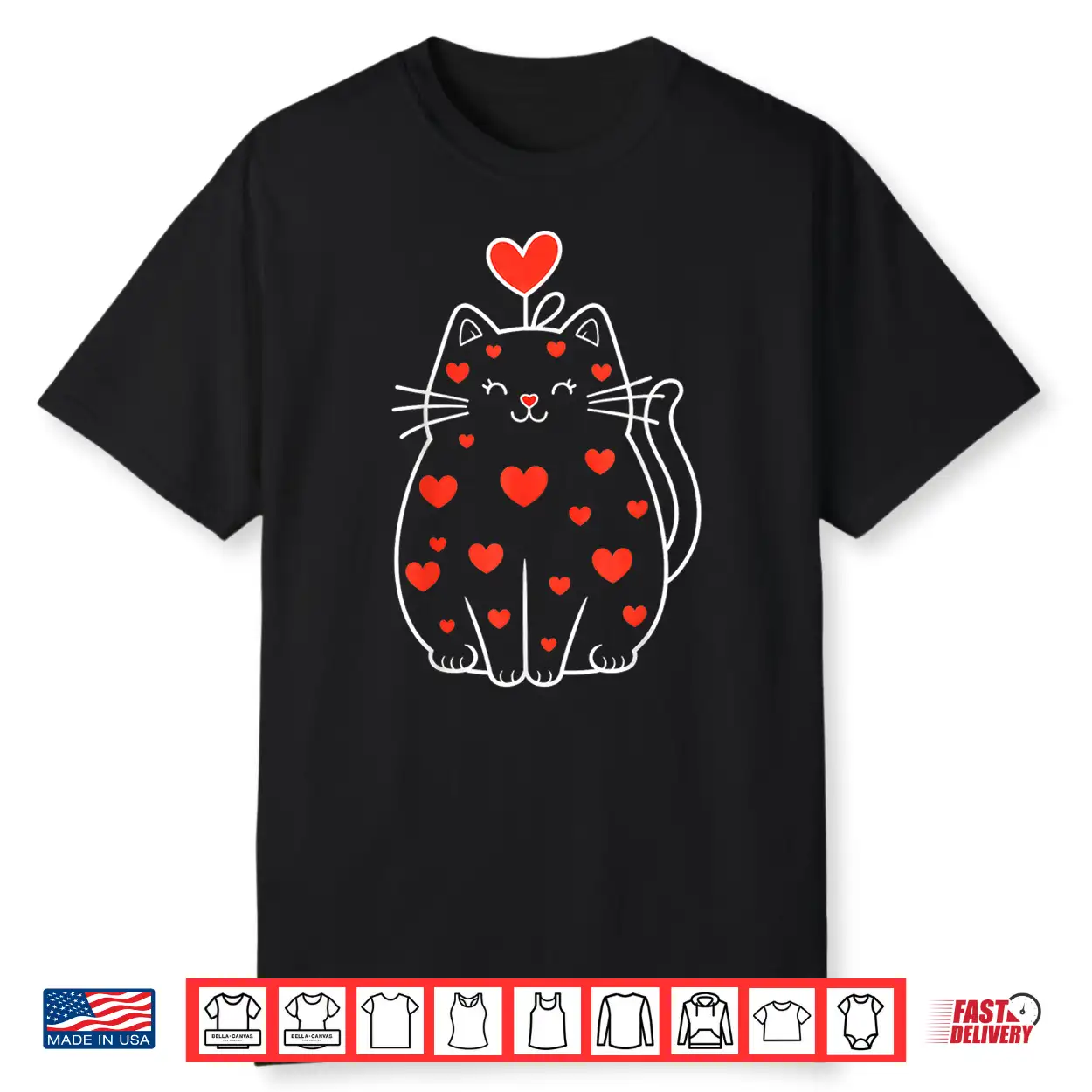 Heart Cat Valentine’S Day Shirt Heart Cat Valentine’S Day Shirt