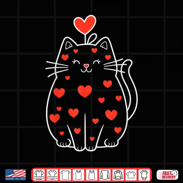 Heart Cat Valentine'S Day Shirt 4 Design Heart Cat ValentineS Day Shirt