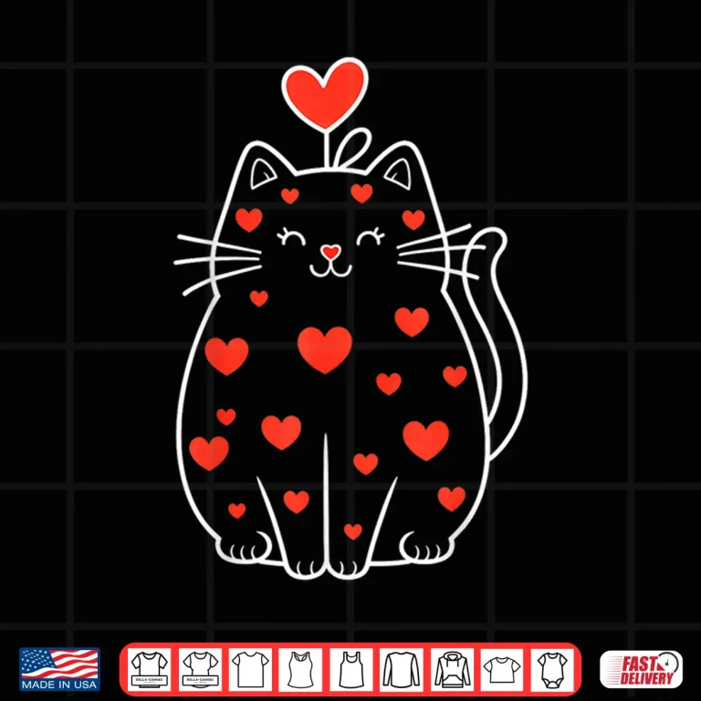 Design Heart Cat ValentineS Day Shirt