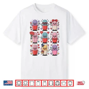 Pharmacy Valentine’S Day Pills Heart Love Pharmacist Tech Shirt