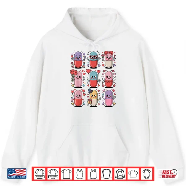 Hoodie Pharmacy ValentineS Day Pills Heart Love Pharmacist Tech Shirt