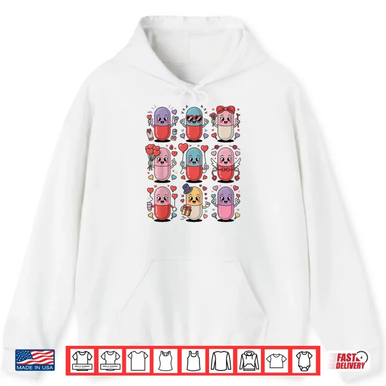 Hoodie Pharmacy ValentineS Day Pills Heart Love Pharmacist Tech Shirt