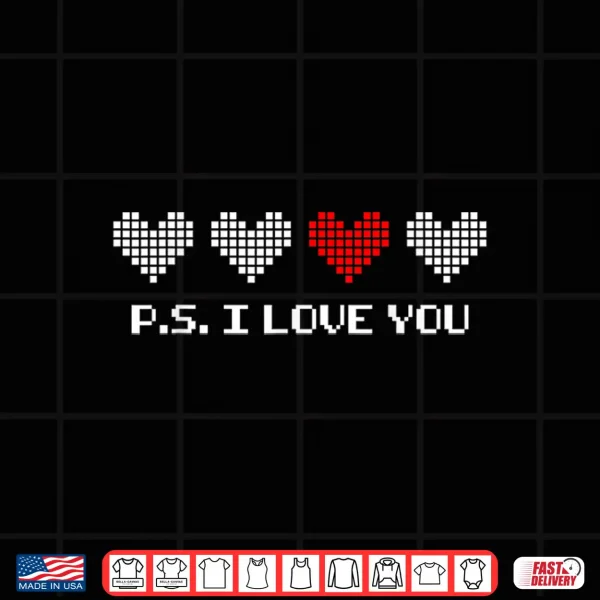 Design Ps I Love You Day ValentineS Day Purple Heart Boys Kids Shirt