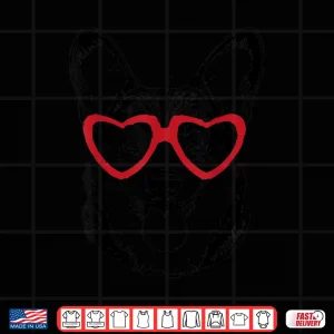 Design ValentineS Day Corgi With Heart Glasses Love Art Shirt