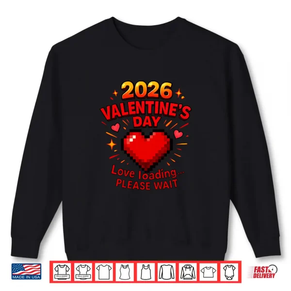 Sweatshirt ValentineS Day Pixel Heart Funny Gamer Love Motif Long Sleeve Shirt
