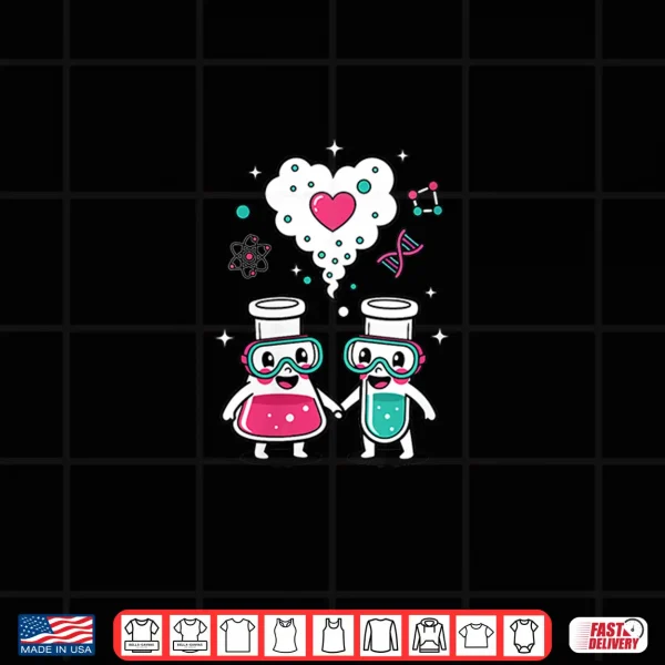 Design WomenS Science Love Vibes Chemistry Lab Cute ValentineS Day V Neck Shirt