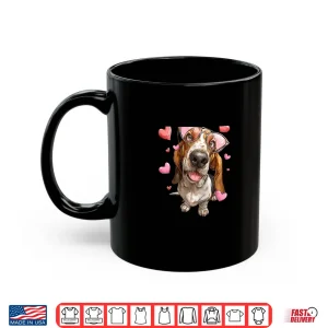 Mug Basset Hound Dog ValentineS Day Heart Sunglasses Shirt 1