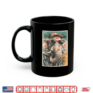 Mug Cute Elephant With Sunglasses Kisses ValentineS Day Animal Shirt