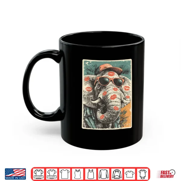 Cute Elephant With Sunglasses Kisses Valentine'S Day Animal Shirt 3 Mug Cute Elephant With Sunglasses Kisses ValentineS Day Animal Shirt