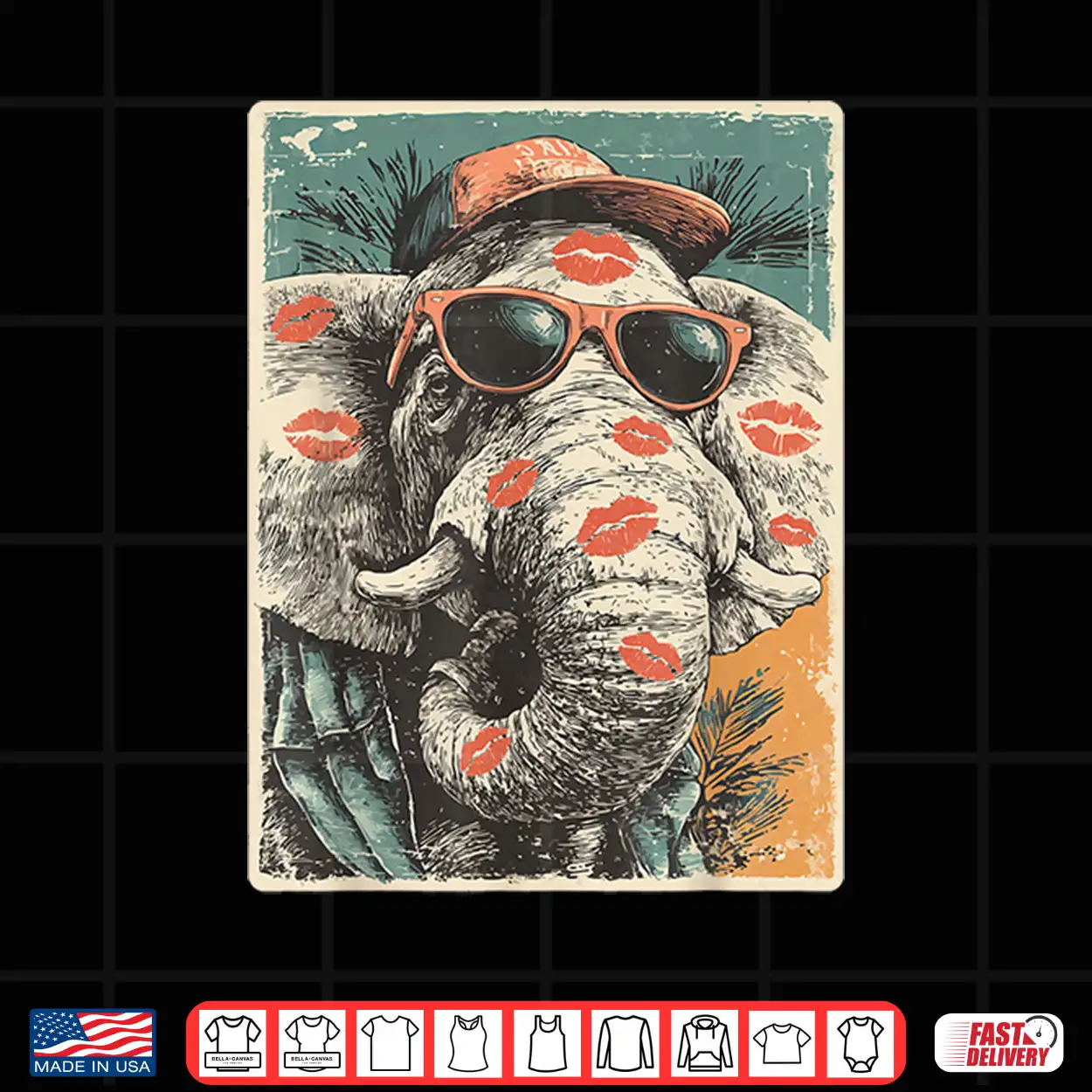 Cute Elephant With Sunglasses Kisses Valentine’S Day Animal Shirt Cute Elephant With Sunglasses Kisses Valentine’S Day Animal Shirt