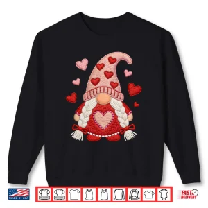 Sweatshirt Cute Gnome Valentine With Hearts Gnomes ValentineS Day Shirt