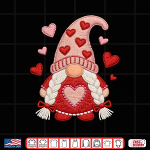 Design Cute Gnome Valentine With Hearts Gnomes ValentineS Day Shirt