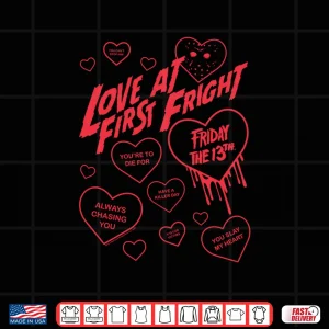 Design Friday The 13Th Love At First Fright ValentineS Day Hearts Shirt 1