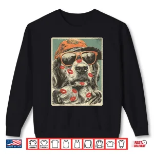 Sweatshirt Golden Retriever With Sunglasses Kisses ValentineS Day Shirt