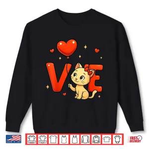 Sweatshirt Happy MeowentineS Day Cute Cat Heart ValentineS Day Shirt
