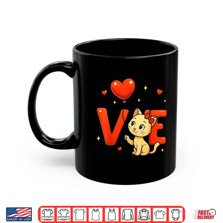 Mug Happy MeowentineS Day Cute Cat Heart ValentineS Day Shirt