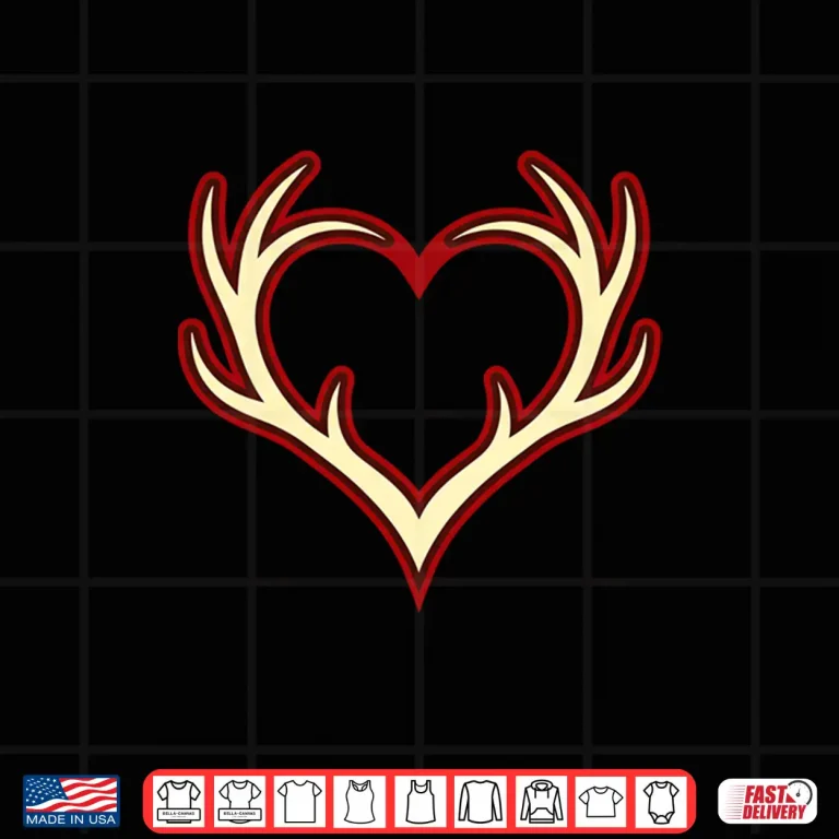 Heart Deer Antlers Valentine'S Day Women Girls Hunting Love Shirt 4 Design Heart Deer Antlers ValentineS Day Women Girls Hunting Love Shirt