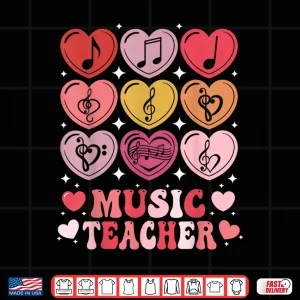 Music Teacher Valentine'S Day Musical Notes Hearts Musician Shirt 4 Design Music Teacher ValentineS Day Musical Notes Hearts Musician Shirt