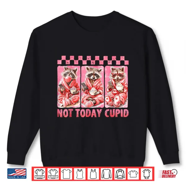 Sweatshirt Not Today CupidSnarky Raccoon ValentineS Day Shirt