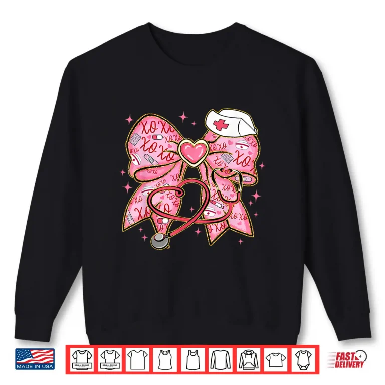 Sweatshirt Nurse ValentineS Day Heart Stethoscope Er Icu Nicu Rn Nurse Shirt 1
