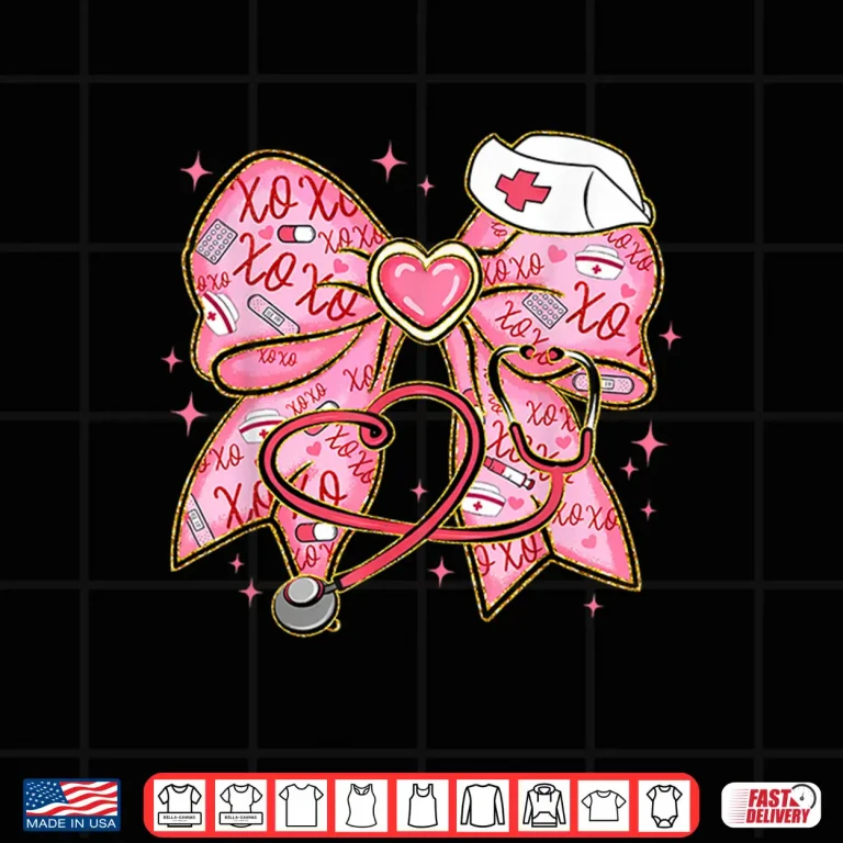 Design Nurse ValentineS Day Heart Stethoscope Er Icu Nicu Rn Nurse Shirt 1