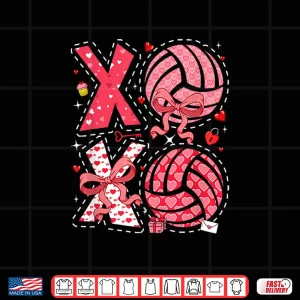 Design Pink Costume Volleyball Balls Bow Tie Hearts ValentineS Day Shirt