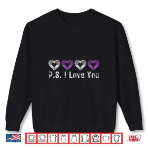 Sweatshirt Ps I Love You Day ValentineS Day Purple Heart Women Men Kid Shirt 2