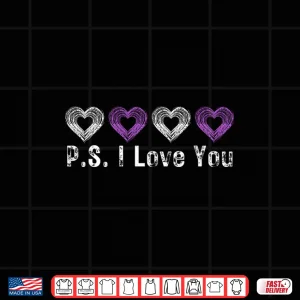 Design Ps I Love You Day ValentineS Day Purple Heart Women Men Kid Shirt 2