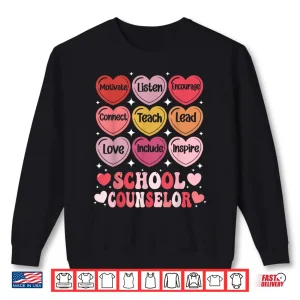 School Counselor Valentine'S Day Counseling Positive Hearts Shirt 2 Sweatshirt School Counselor ValentineS Day Counseling Positive Hearts Shirt