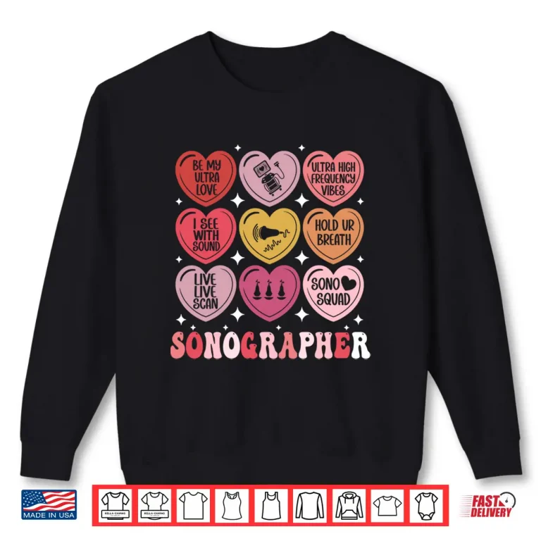 Sweatshirt Sonographer ValentineS Day Ultrasound Tech Heart Sonography Shirt 1