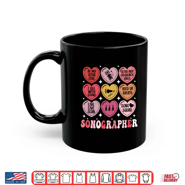 Mug Sonographer ValentineS Day Ultrasound Tech Heart Sonography Shirt 1