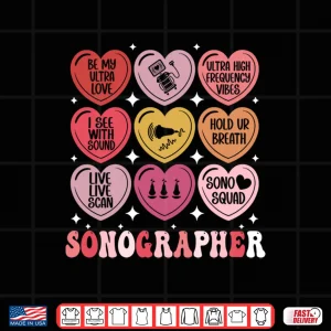 Design Sonographer ValentineS Day Ultrasound Tech Heart Sonography Shirt 1